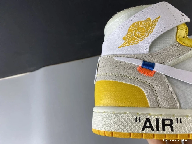 Reps LUCY NRG Off-White Dark Jordan Powder White AQ0818-149 x Yellow-Cone Air 1 0717
